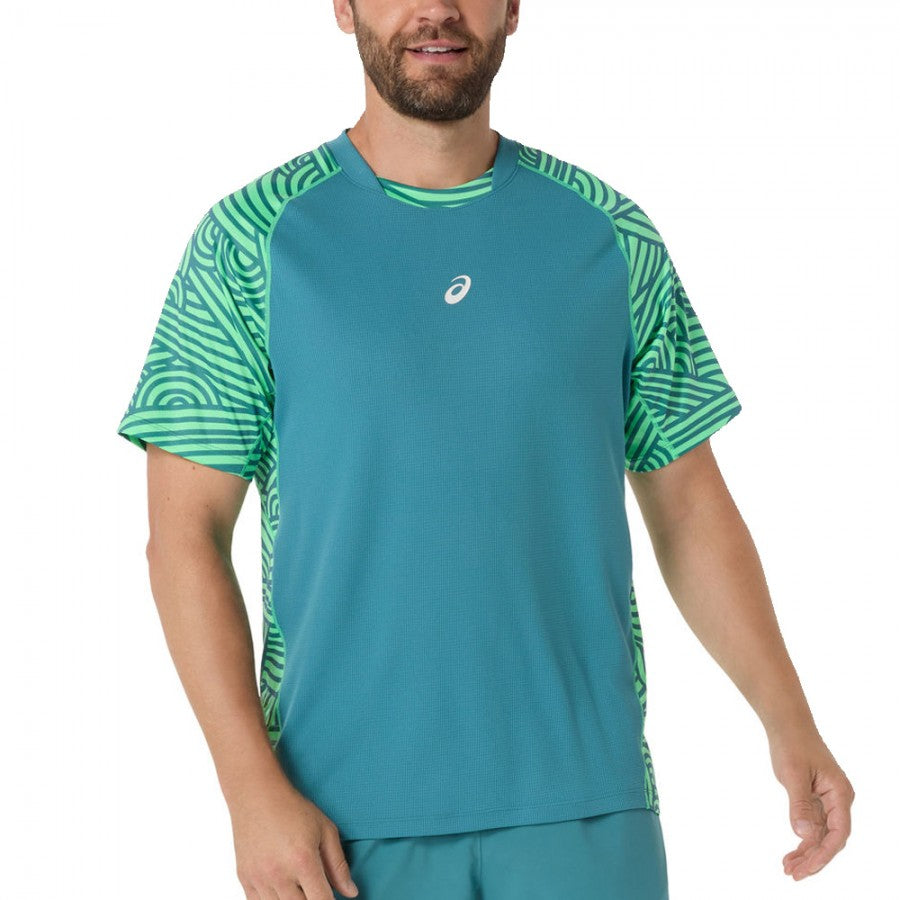 Camiseta ASICS Padel Court Misty Pine/Vital Green